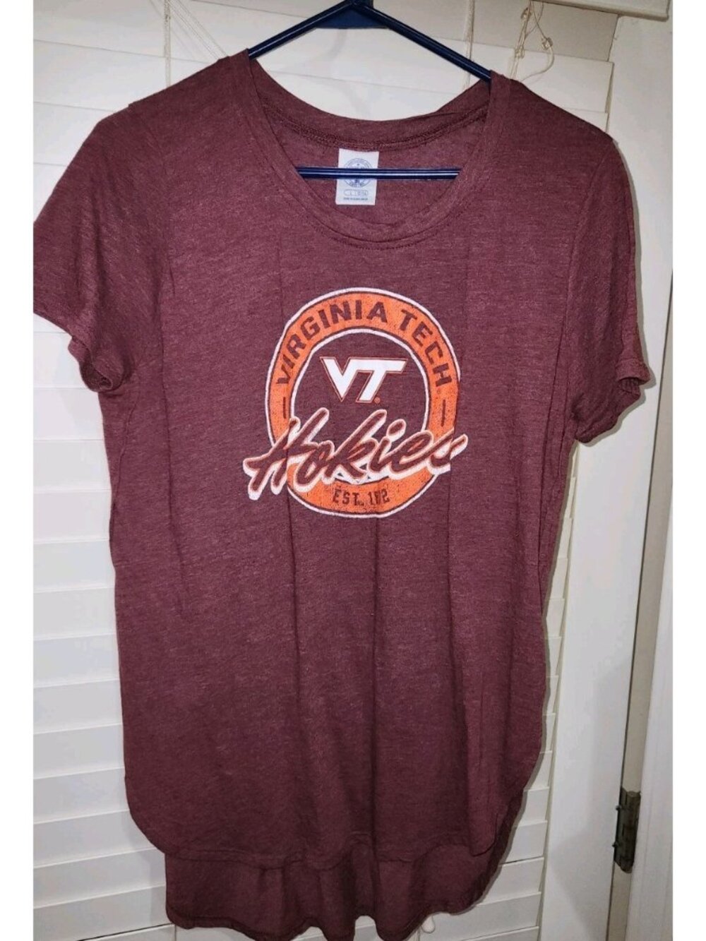 Virginia Tech Hokies Womens Maroon Short Sleeve T-Shirt Size Large 12/14
